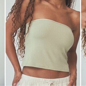 Klassy Network RIBBED TUBE TOP BRAMI XS Sage